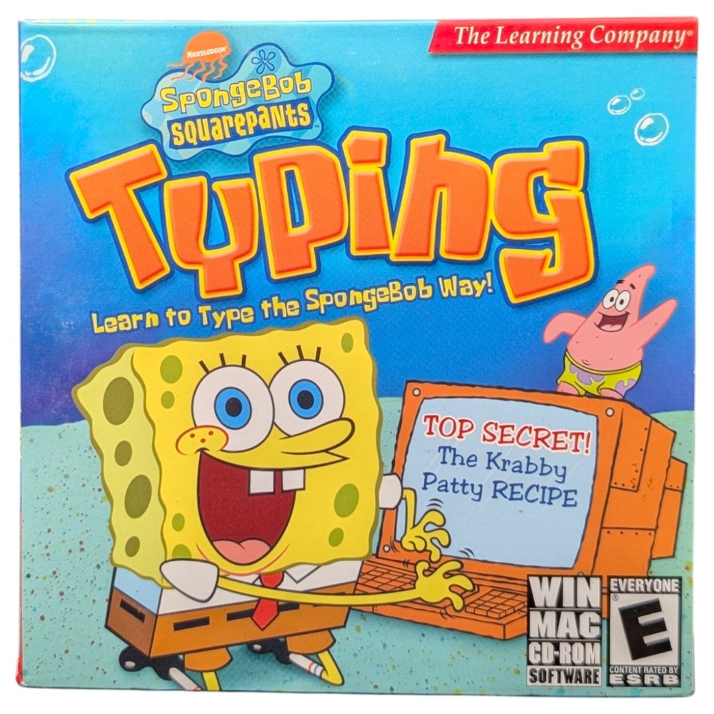 Spongebob Squarepants Typing PC MAC‎ CD-ROM Game The Learning Company Kids